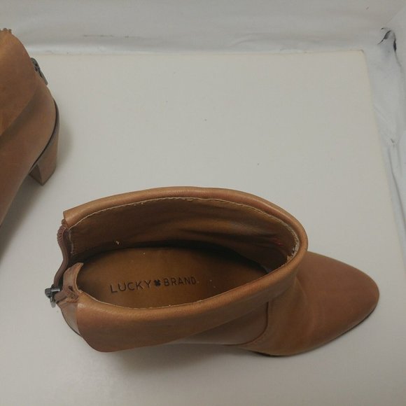 Lucky Brand Brown Leather Nycott Ankle Boots Size 7m - Picture 7 of 9